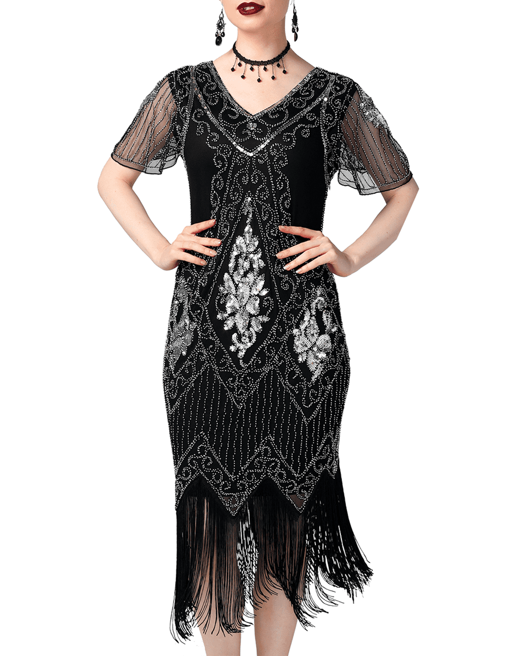 PrettyGuide Women's 1920s Dress Sequin 