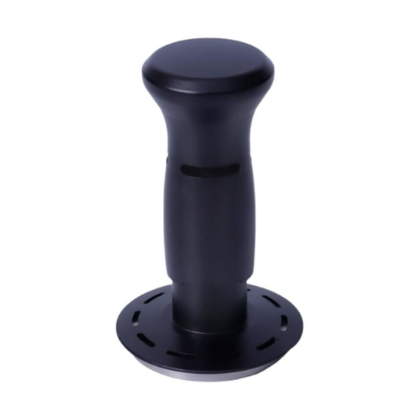 Prensador de café espresso, base plana, acero inoxidable, para espresso casero Negro