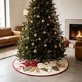 thumbnail image 5 of BiFandian Christmas Tree Skirt, 24 Inch Polyester Holiday Decoration for Indoor Party Display, Christmas Decorations Indoor Outdoor Tree Base Cover Accent for Home, Living Room, Fireplace, 5 of 6