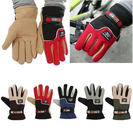 Winter Full Finger Skiing Glove Bicycle Bike MTB Sports Outdoor Fleece Warm One