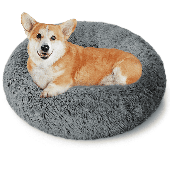CshidWorld Cama Calmante de 24 Pulgadas para Perros Pequeños, Cama Redonda Suave y Acogedora Anti-ansiedad, Cama Esponjosa Lavable para Perros y Gatos Pequeños y Medianos