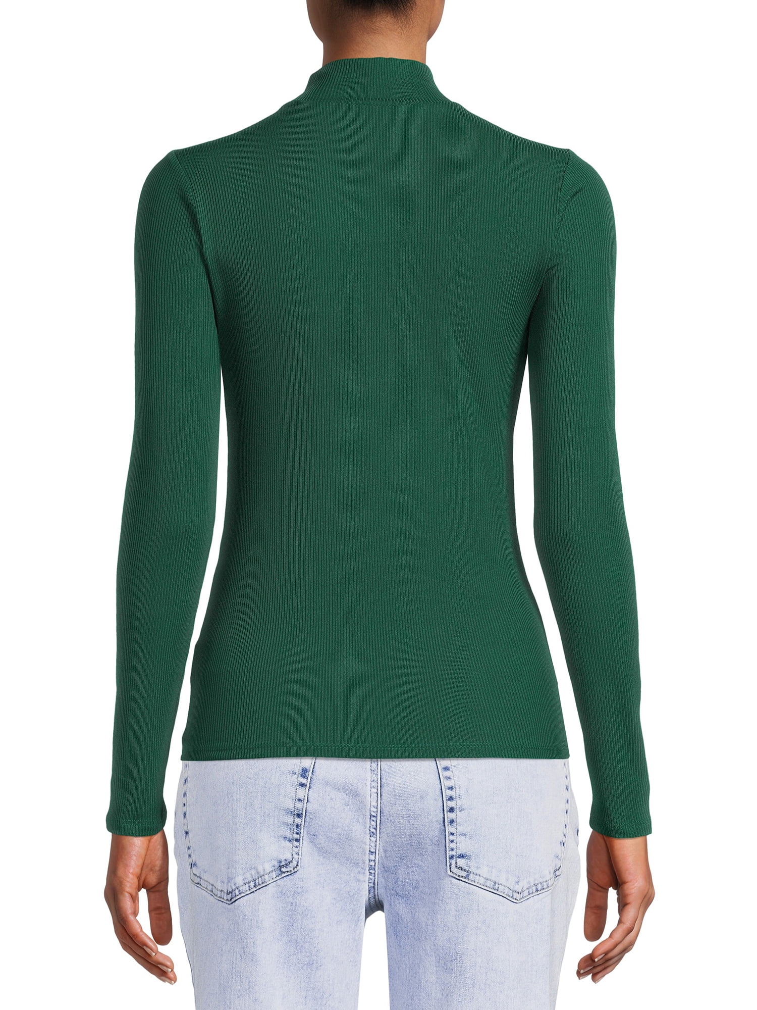 No Boundaries Women's Juniors Long Sleeve Mock Neck Top, 2-Pack