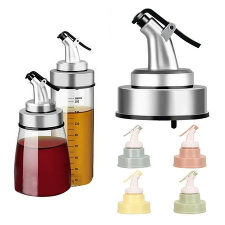 

huanledash Flip Top Liquor Dispenser Nozzle Oil Wine Vinegar Bottle Pourer with Cap Stopper