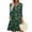 Dark Green, variant on WTOBBY Women's Halloween Printed Fashionable V-Neck Button 3/4 Sleeve Pocket Dress - Spooky and Chic Dress with V-Neck Design, Ideal for Halloween Parties,Black L