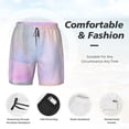 thumbnail image 4 of Kdxio Rainbow Unicorn Party Print Men'S Swim Trunks With Compression Liner 7 Inch Inseam Quick Dry Swim Shorts, 4 of 7