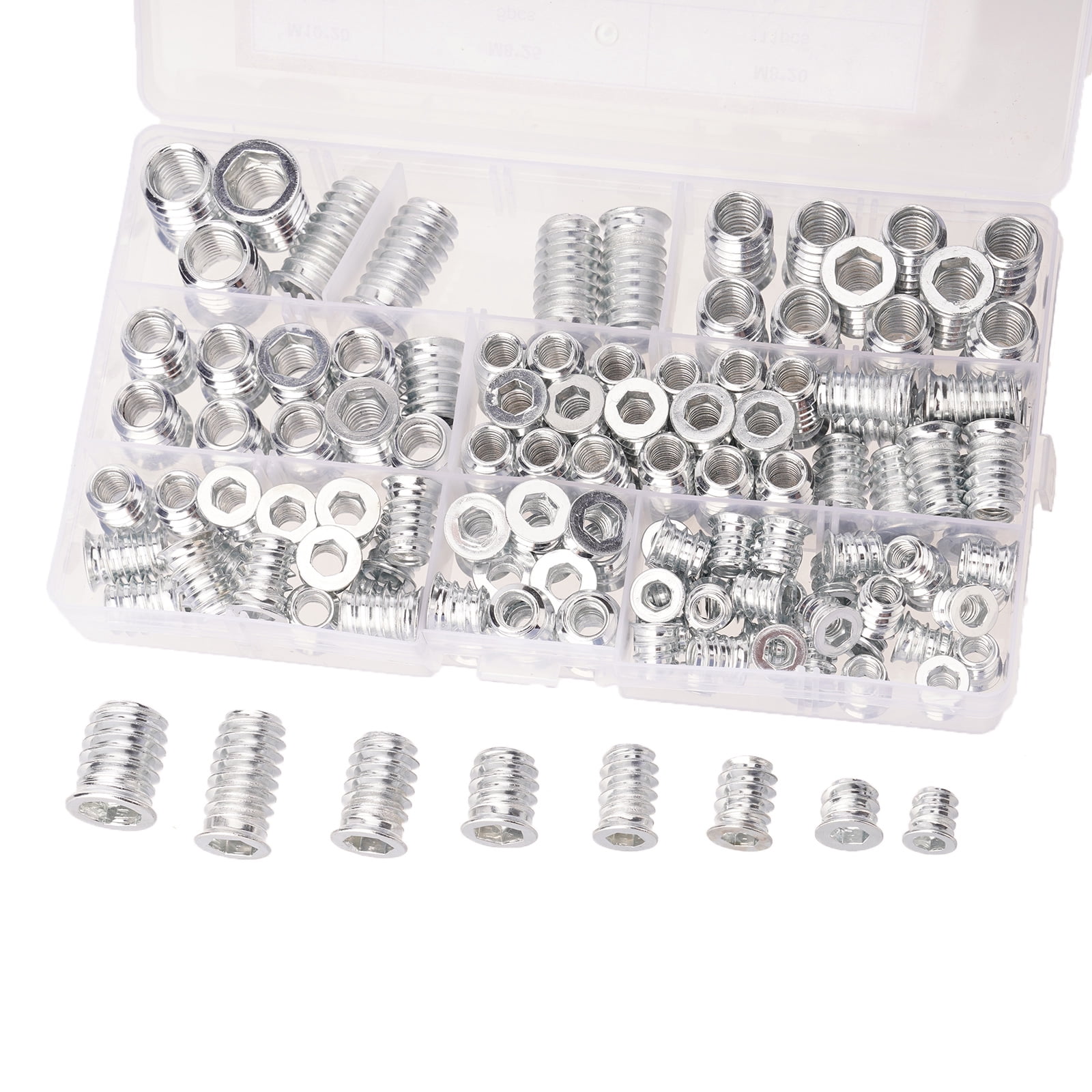 125pcs Convenient 5-10mm Threaded Insert Assortment Furniture Screw In Nut Set Complete Assortment of Screw