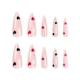 thumbnail image 2 of Fofosbeauty 24pcs Press on Nails, 2024 Fake Nails Stiletto Tips Design, Clear Little Heart, 2 of 7