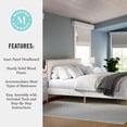 thumbnail image 4 of Martha Stewart King Size Solid Wood Platform Bed with Upholstered Base and Inset Headboard, Wood Slat Bottom, No Box Spring Needed, Light Beech/Snow, 4 of 11