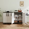thumbnail image 4 of Costway Storage Cabinet, Freestanding Buffet Cabinet Sideboard with 2 Doors and Shelves Gray and White, 4 of 10