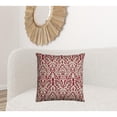 thumbnail image 4 of Red Natural Distressed Damask Throw Pillow, 4 of 4