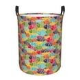 thumbnail image 1 of Balery Colorful Fish 2 Cesta de ropa redonda con asas, impermeable, independiente, para ropa, juguetes, dormitorio y familia-Small, 1 of 6