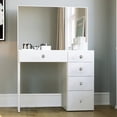 thumbnail image 4 of Boahaus Matilda Modern White Vanity Makeup Desk (Crystal Knobs), 4 of 5