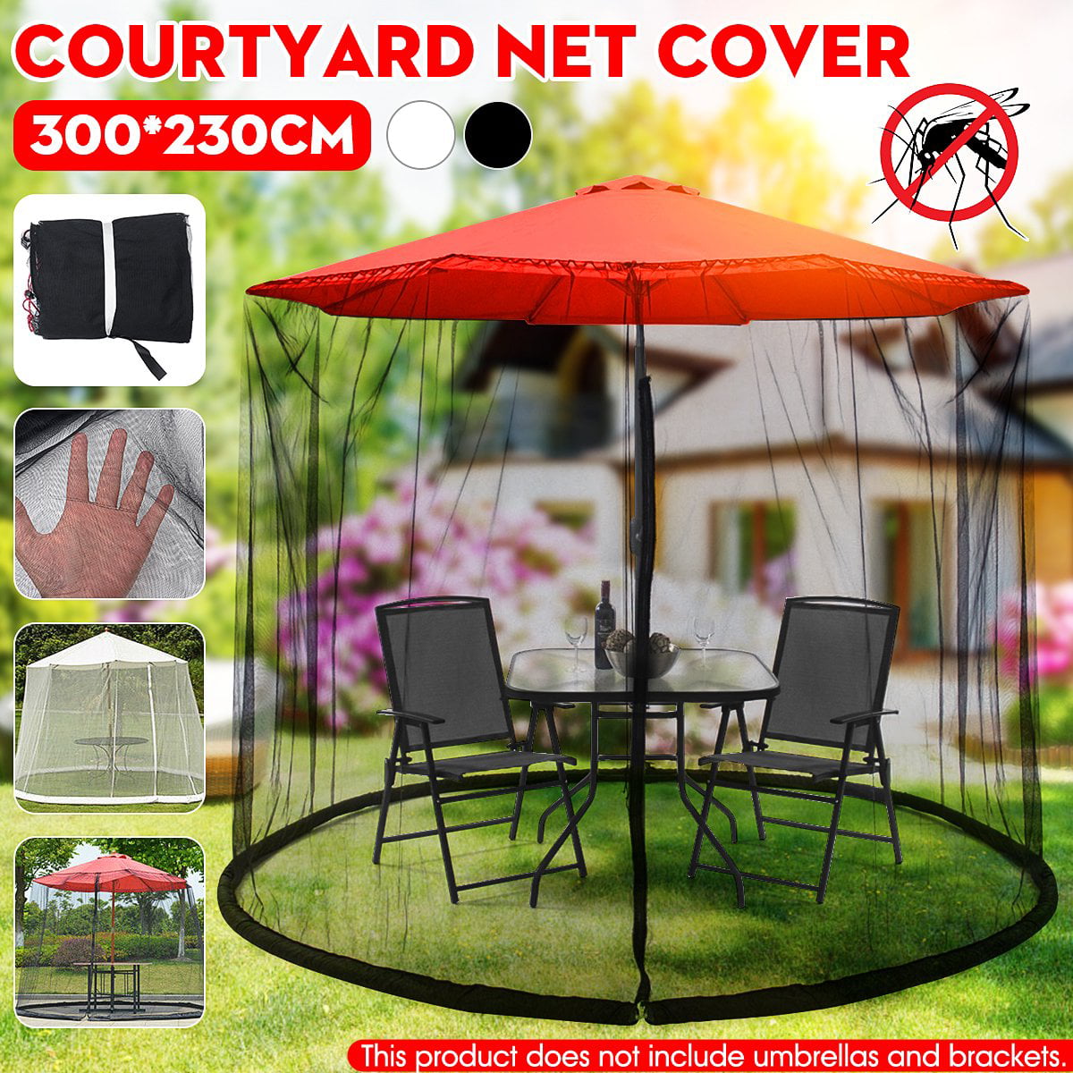 Fits Umbrellas and Patio Tables Cantilever Mosquito Net Garden Parasol Mosquito Net Cover Bug 118x91in Helps Protect from Mosquitoes 