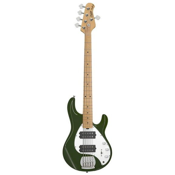 Sterling by Music Man StingRay Ray5HH Maple Fingerboard 5-String Electric Bass Guitar Olive