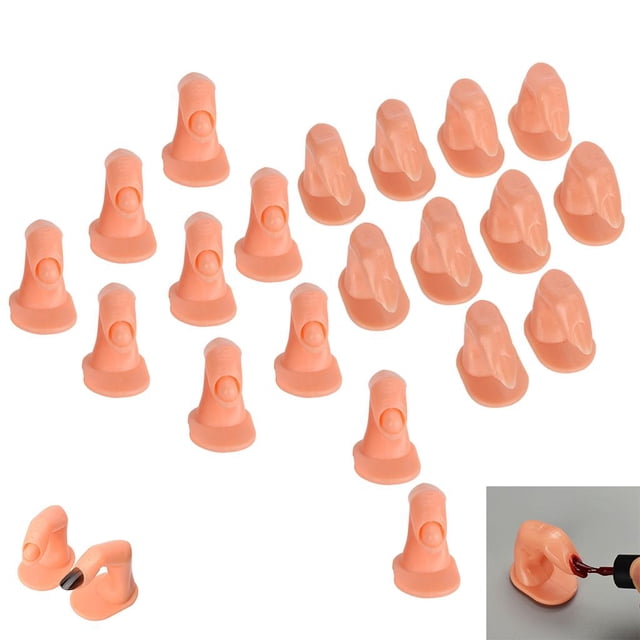 Cosméticos de maquillaje adhesivos de plástico para bricolaje, práctica de uñas, , 20 unidades / pieza Jinwen Dedos de práctica de arte de uñas