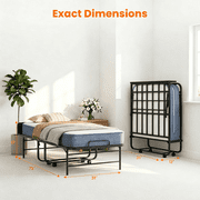 Puremind Folding Bed with 5 Inch Mattress Included, 75 x 31 Rollaway Bed for Adults, Space-Saving Portable Bed with Headboard and Dust Cover