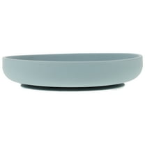 LEORX Anti Spill Dining Plate Sky Blue Silicone Round Plate for Elders 1Pcs