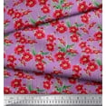 thumbnail image 3 of Soimoi Moss Georgette Fabric Leaves & Primrose Floral Decor Fabric Printed Yard 42 Inch Wide, 3 of 3