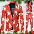 thumbnail image 2 of Festive Occasion Three Piece Suit for Gentlemen - Classic Style Formalwear with Modern Fit Tailored Retro Men's Suit 3-Piece Set Tweed Herringbone Wool Jacket Vest Pants Wedding Groom Tuxedo Prom, 2 of 7