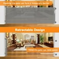 thumbnail image 4 of No-Drill 100” Extra Long Baby Gates Indoor Extra Long Retractable Pet Gates for Doorways No Drilling Retractable Dog Gates for The House Outdoor Retractable Gates for Dogs with 2 Sets of Sticky Mount, 4 of 14
