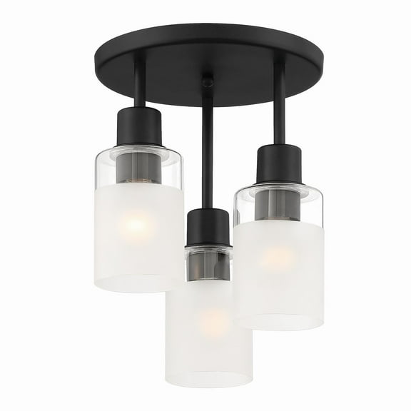 Designers Fountain Cedar Lane 3 Light Matte Black Semi-Flush Mount Ceiling Light, D236M-SF-MB