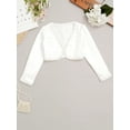 thumbnail image 5 of Miutii Girls Long Sleeve Sequins Bolero Shrug Flower Girl Dress Cover Up Kids Short Jacket Cardigan Ivory 12/150/10Y, 5 of 8
