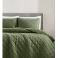 thumbnail image 4 of Brooklyn Loom Diamond Stiched Prewashed 100% Cotton Green 3-Piece Full/Queen Quilt Set, Solid Casual themed, Adult Bedding, OEKO-TEX Certified, 4 of 10