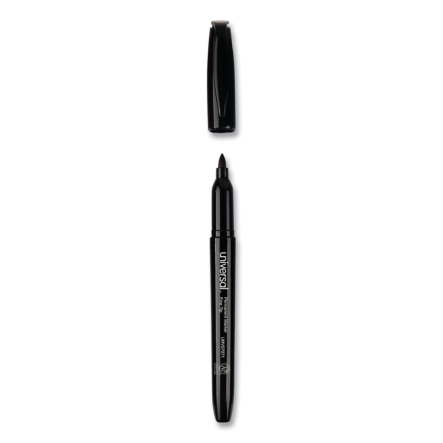 Universal UNV07070 Fine Bullet Tip Pen-Style Permanent Marker - Black (36/Pack)