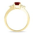 thumbnail image 2 of SZUL Women's Square Shaped Garnet and Diamond Sparkle Ring in 10K Yellow Gold, 2 of 5