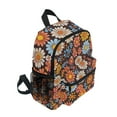 thumbnail image 2 of FORMRS School Backpack with Front Zippered Pocket 12" Student Travel Daypack, Colorful Flowers, 2 of 6
