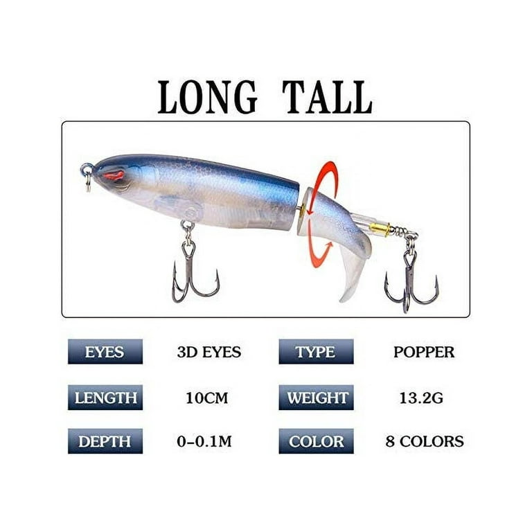 Fishing Lures Baits Whopper Plopper Bass Lure 0.46oz/3.94 inch Artificial  Hard Bait Topwater Floating Fishing Lures 5pcs