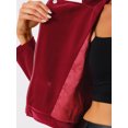 thumbnail image 5 of INSPIRE CHIC Veste de Moto Courte en Velours pour Femmes avec Col Cranté et Fermeture Éclair S Rouge, 5 of 5