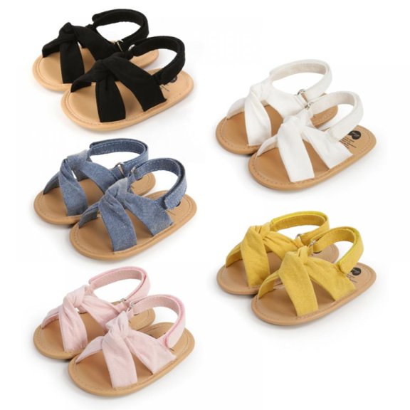 Baby Girls Sandals Soft Non-Slip Rubber Sole Summer Flat Walking Shoes Girls Sandals Little Girls