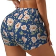 thumbnail image 2 of Wukai Flower Print Pack Biker Shorts for Women Yoga Workout Gym Running Scrunch Active Shorts-, 2 of 8