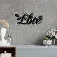 thumbnail image 6 of Love Metal Wall Decor Hanging Letter Signs Iron Black Iron Rustic Love Word Leaves Butterfly Art Decoration Sign Cutout 11.8 x 4.7 Inch, 6 of 6