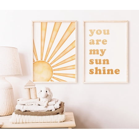 Nursery Wall Art Prints You Are My Sunshine Nursery Decor Boho Nursery Print Boy Nursery Art Girl Baby Shower Gift Idea Poster Set 2