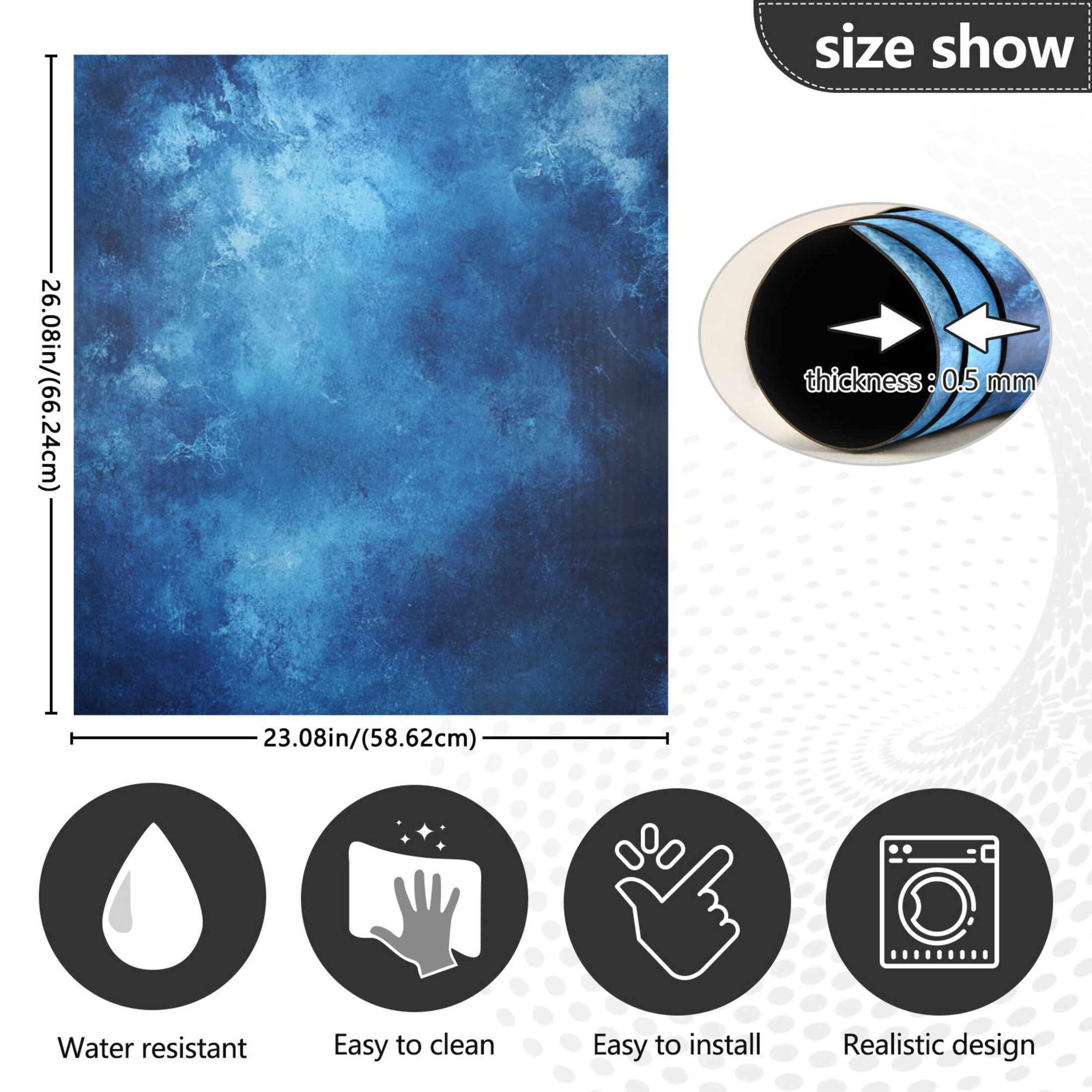 Dishwasher Magnetic Sticker 23x26 Inch Refrigerator Magnetic Sticker Washing Machine Magnetic Sticker Kitchen Panel Magnetic Sticker Home Decor Dark Blue Oil Painting