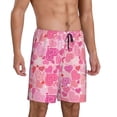thumbnail image 2 of Pofeuu Love Print Men's Soft Woven Elastic Waistband Sleep Pajama Short-4X-Large, 2 of 6