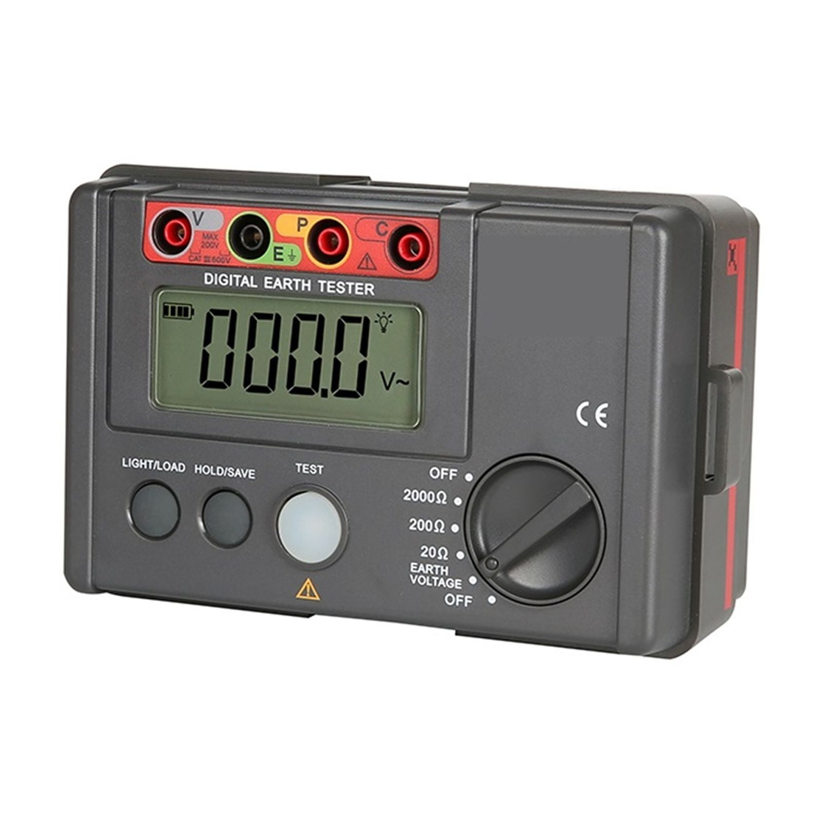 Digital Ground Resistance Tester 0-200V 0-2000 Power Electrical System Voltmeter Storage Over-Range Data Storage ,Efficient Features