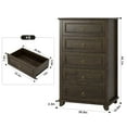 Homfa 5 Drawer Tall Dresser, Chest of Drawers Storage for
