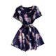 thumbnail image 1 of Mono corto para mujer, estampado floral, cuello en V, cintura alta, mameluco informal, pantalones con cordones kenally AP001215-04B, 1 of 7