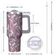 thumbnail image 2 of Pink Breast Cancer Tumbler with Handle and Lid,40oz Double Wall Vacuum Insulated Tumbler,Cups Gift for Women and Men, 2 of 7