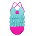 thumbnail image 3 of Yruioon Girls Mermaid Fish Scales Printed Swimsuits Two Piece Tankini Sets Swimwear Bathing Suits Lake Blue 10, 3 of 7