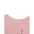 thumbnail image 3 of Biekopu Female Tops, Solid Color Round Collar Short Sleeve T-Shirt Pullover for Summer Autumn, Green/Pink/White/Navy/Coffee, 3 of 6