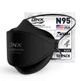 thumbnail image 2 of BNX N95 Black Respirator Face Mask, Tri-Fold Cup/Fish Style, 50-Pack, Model F95B, 2 of 6