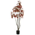 thumbnail image 1 of Vickerman Vickerman 4' Artificial Red Potted Rogot Rurple Tree with 177 Leaves, 1 of 2