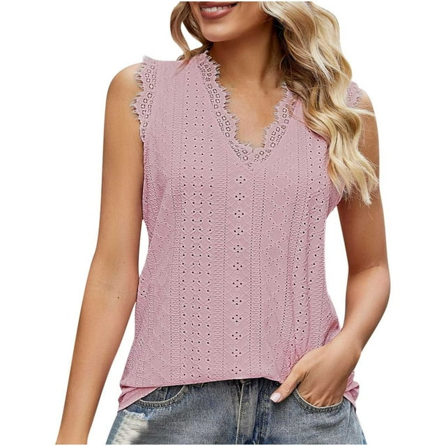 Birdeem Mode Femmes Été Col en V Dentelle Patchwork Sans Manches Blouse Aguichant