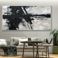 thumbnail image 4 of living room wall art, contemporary art, minimalist art, black and white grey paintings, black and white canvas art, oversized canvas,(41*81cm)16*32 Inches,Unstretched,Frameless, 4 of 4
