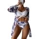 thumbnail image 1 of Kiosan Conjunto de bikini para mujer, traje de baño de 3 piezas, kimono floral, parte superior triangular anudada en la parte delantera, falda de traje de baño inferior de cintura alta, 1 of 4