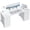 White, variant on GlowPlume 48 Inch Vanity Desk with 8 Fabric Drawers, Modern Makeup Desk for Bedroom & Dressing Room with Large Storage, Ideal for Home Office, Study, Pure White